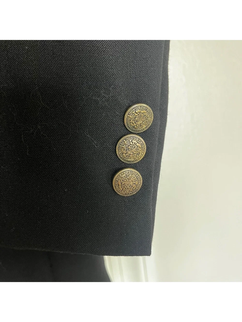 Oscar de la Renta Black Blazer with Gold Buttons